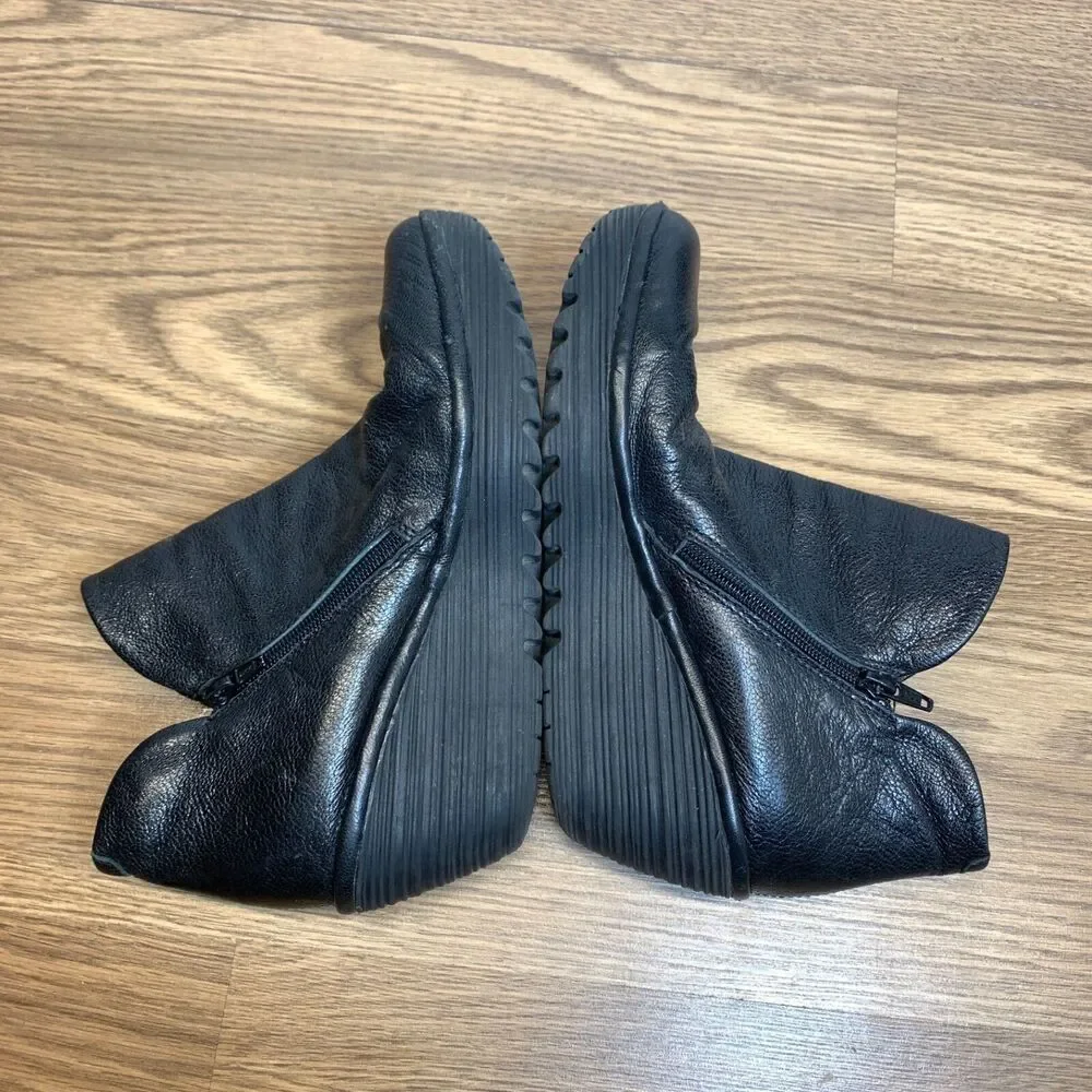 FLY London Women's Yip Boot in Black Mousse Size 8.5-9 EU 39‎ Wedge